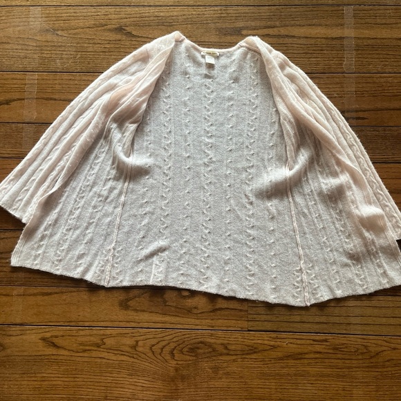 Minnie Rose Cashmere Open Front Long Sleeves Cardigan Blush Pink Size M - Picture 9 of 9